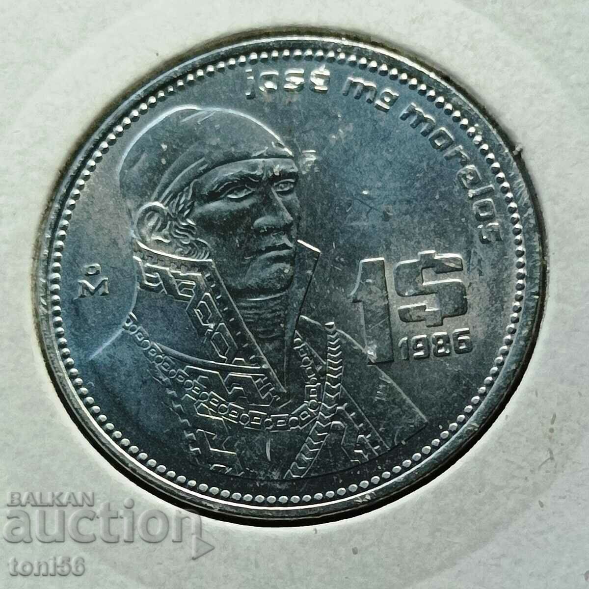 Mexico 1 Peso 1986 UNC