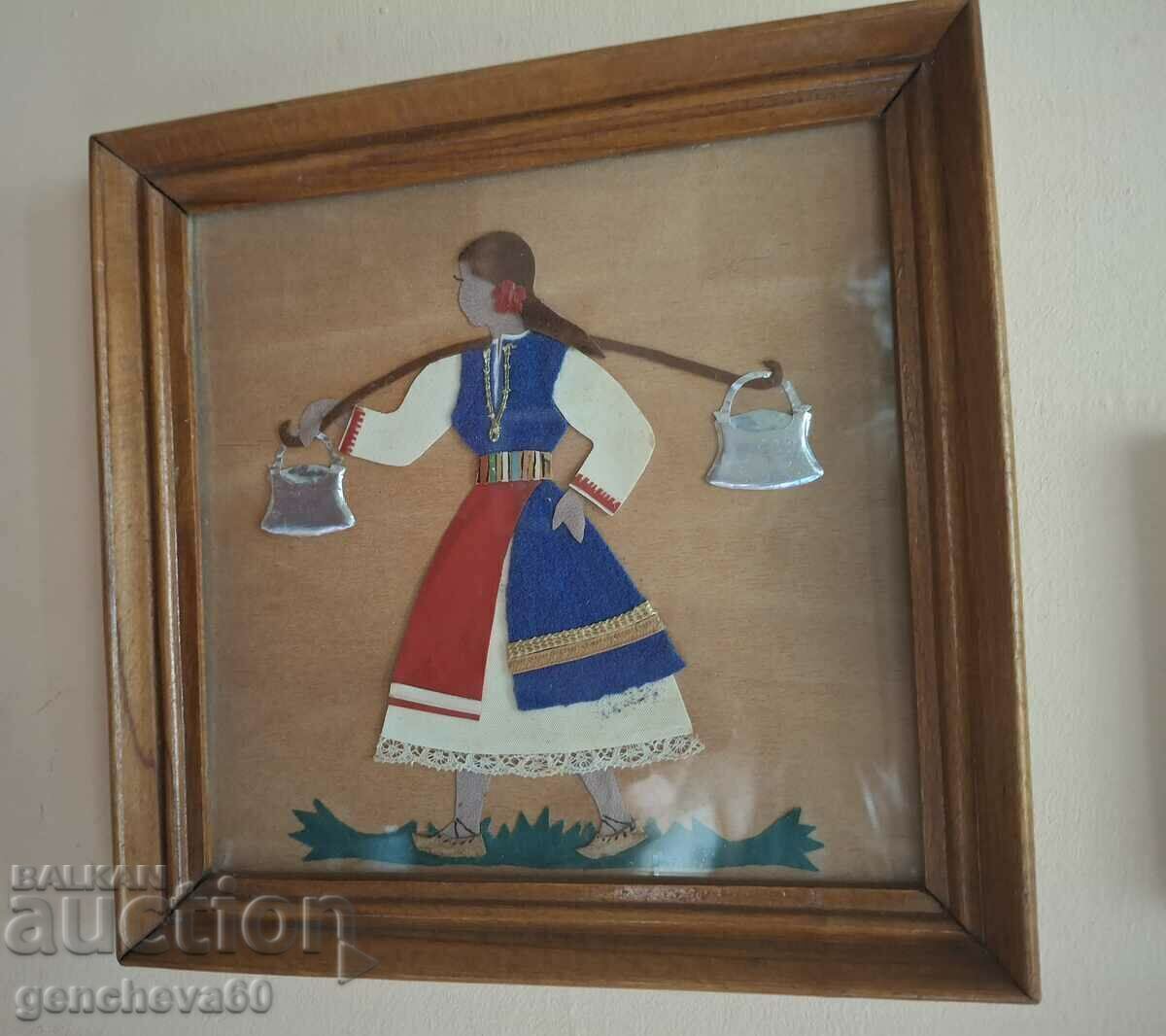 Delivery of Handmade old painting, "Girl with mints"