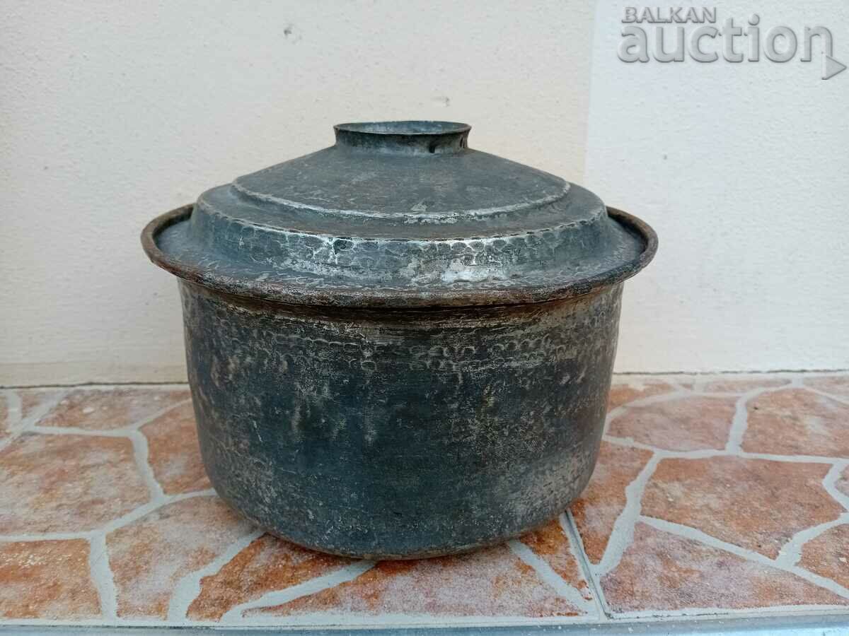 Antique Revival Pot, Copper Copper Pot with Lid