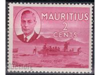 GB/Mauritius-1950-Редовна-KGVI-в овал+Природни мотиви,MLH