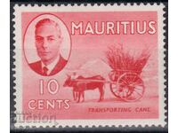 GB/Mauritius-1950-Редовна-KGVI-в овал+Природни мотиви,MLH