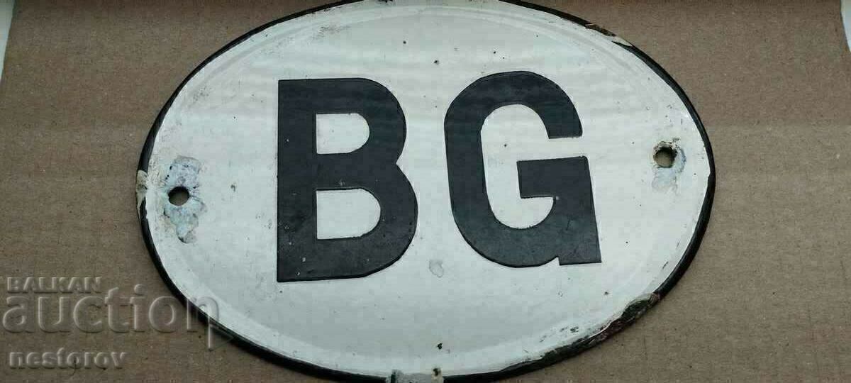 OLD METAL SIGN "BG" OLD METAL SIGN "BG"