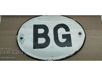 OLD METAL SIGN "BG"