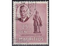 GB/Mauritius-1950-Редовна-KGVI-в овал+Природни мотиви,клеймо