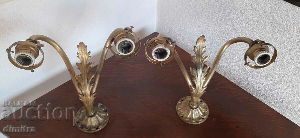 Pair of brass sconces