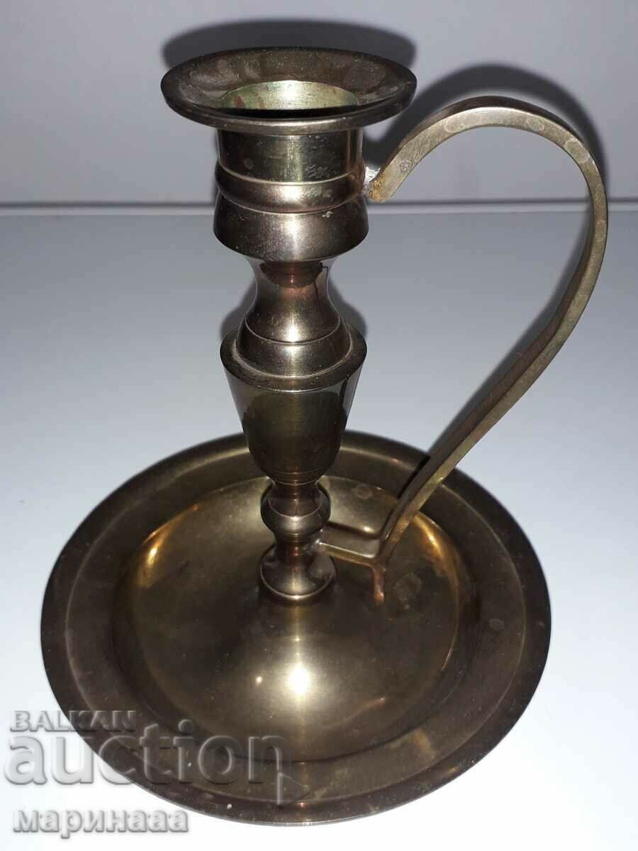 MASSIVE CANDLESTICK. BRASS