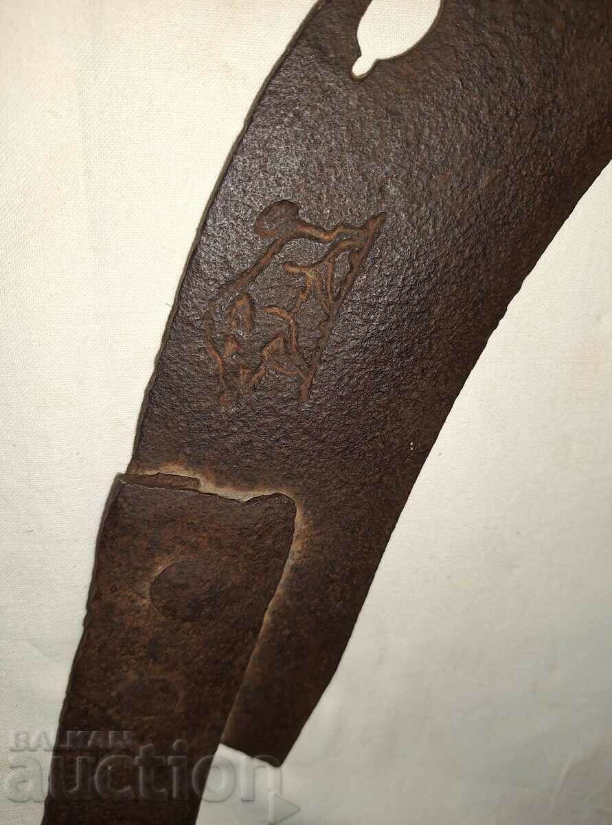 Auction  Old forged large primitive boar stamped satyr