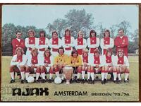 Old Card Ajax Amsterdam Sezonul 73/74 Autografe de fotbal