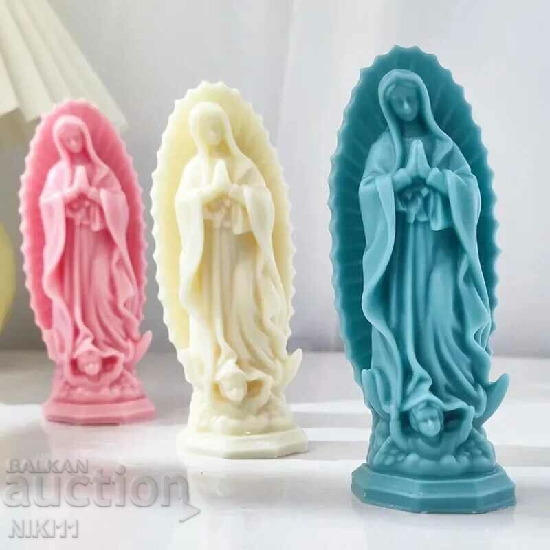 Аукцион Силиконов молд 3Д Дева Мария Богородица за свещи сапун Аукцион Силиконов молд 3Д Дева Мария Богородица за свещи сапун