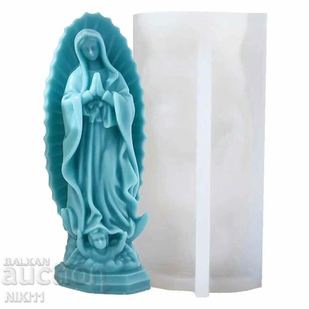 Καλούπι σιλικόνης 3D Virgin Mary για κεριά σαπουνιού