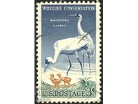 Stamped stamp Fauna Bird American Crane 1992 from USA