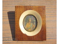 Kingdom of Bulgaria domestic icon of the Virgin Mary in hardware and frame