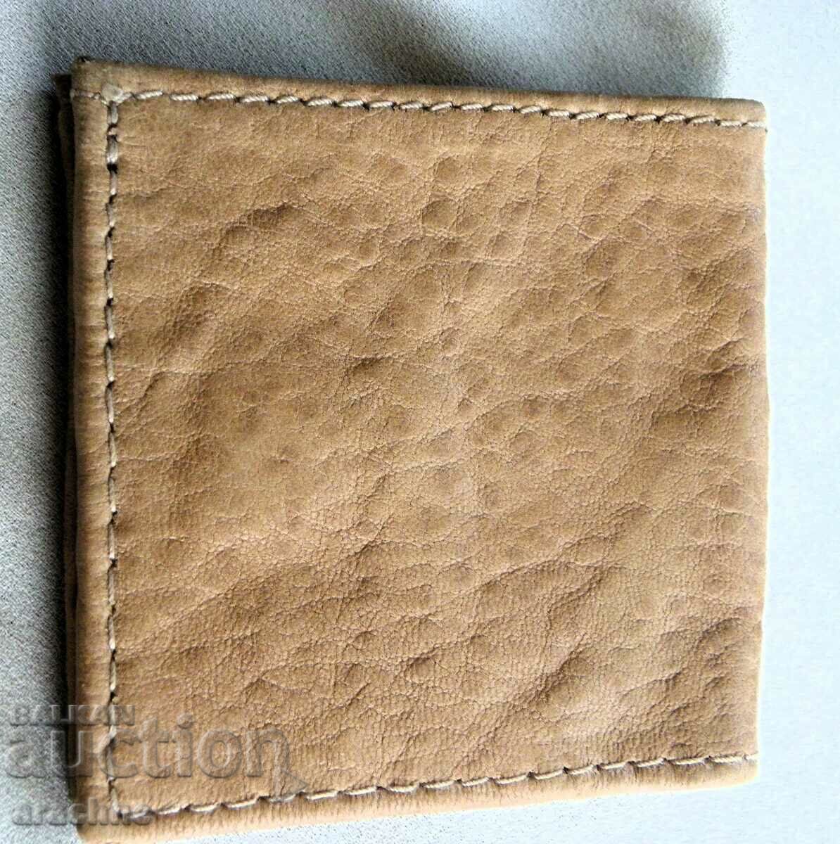 Wallet made of gaur-Indian bison leather