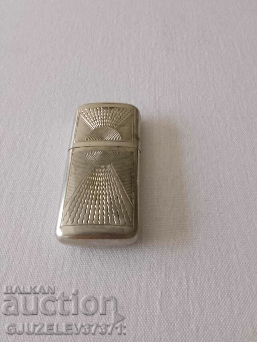 Old Art Deco silver metal petrol lighter with price 70.00 BGN | € 35.79 Old Art Deco silver metal petrol lighter with price 70.00 BGN | € 35.79