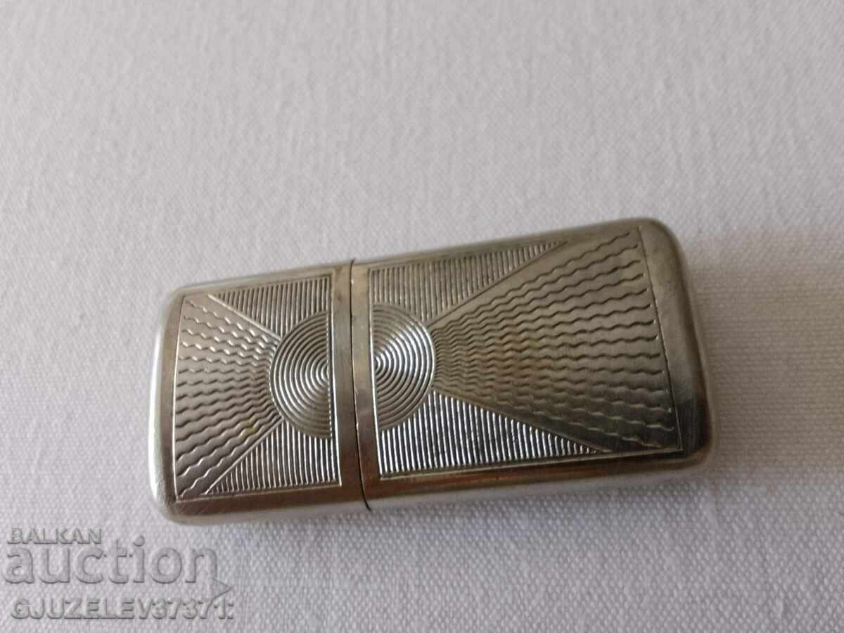 Old Art Deco silver metal petrol lighter - 5 Old Art Deco silver metal petrol lighter - 5