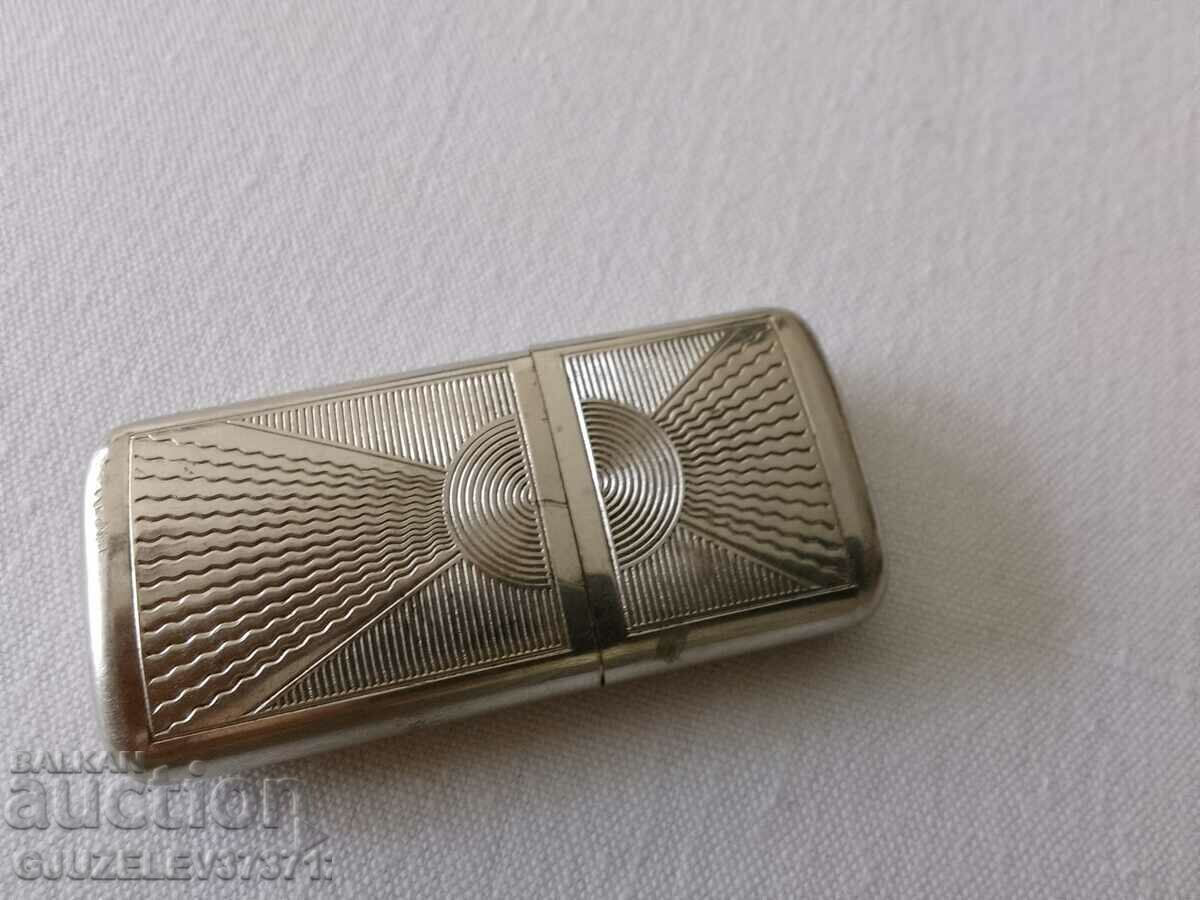 Old Art Deco silver metal petrol lighter - 6 Old Art Deco silver metal petrol lighter - 6