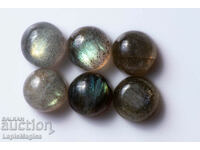 6 Labradorite 10,22ct 7mm Στρογγυλά Cabochons #6