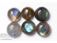 6 τμχ λαβραδορίτης 10,38ct 7mm στρογγυλά cabochons #10