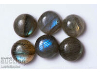 6 pcs labradorite 10ct 7mm round cabochons #12