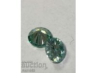 MOYSANIT (Diamond) Διαμάντι -2 τεμ. 7,5 mm, ΜΠΛΕ ΧΡΩΜΑ