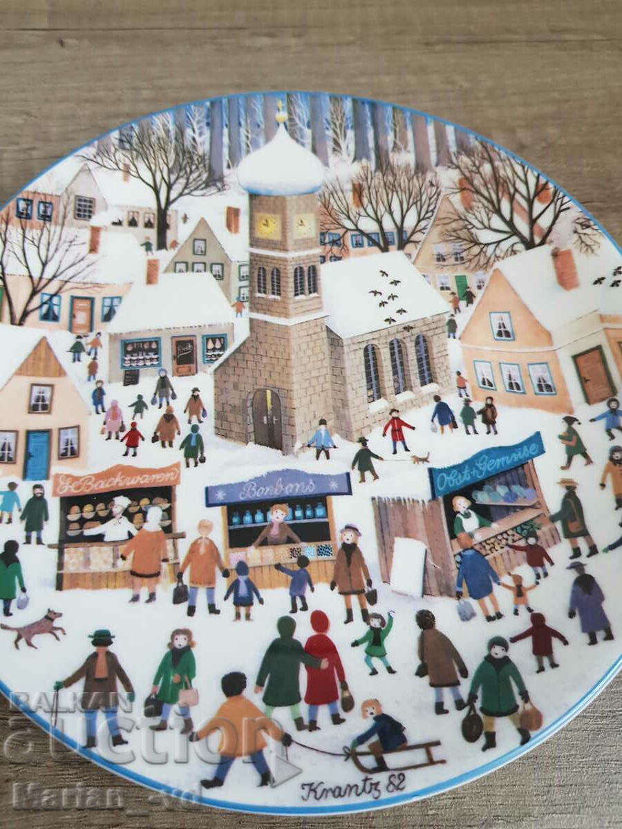 Auction Porcelain Christmas wall plate by Hans Joachim Krantz Auction Porcelain Christmas wall plate by Hans Joachim Krantz