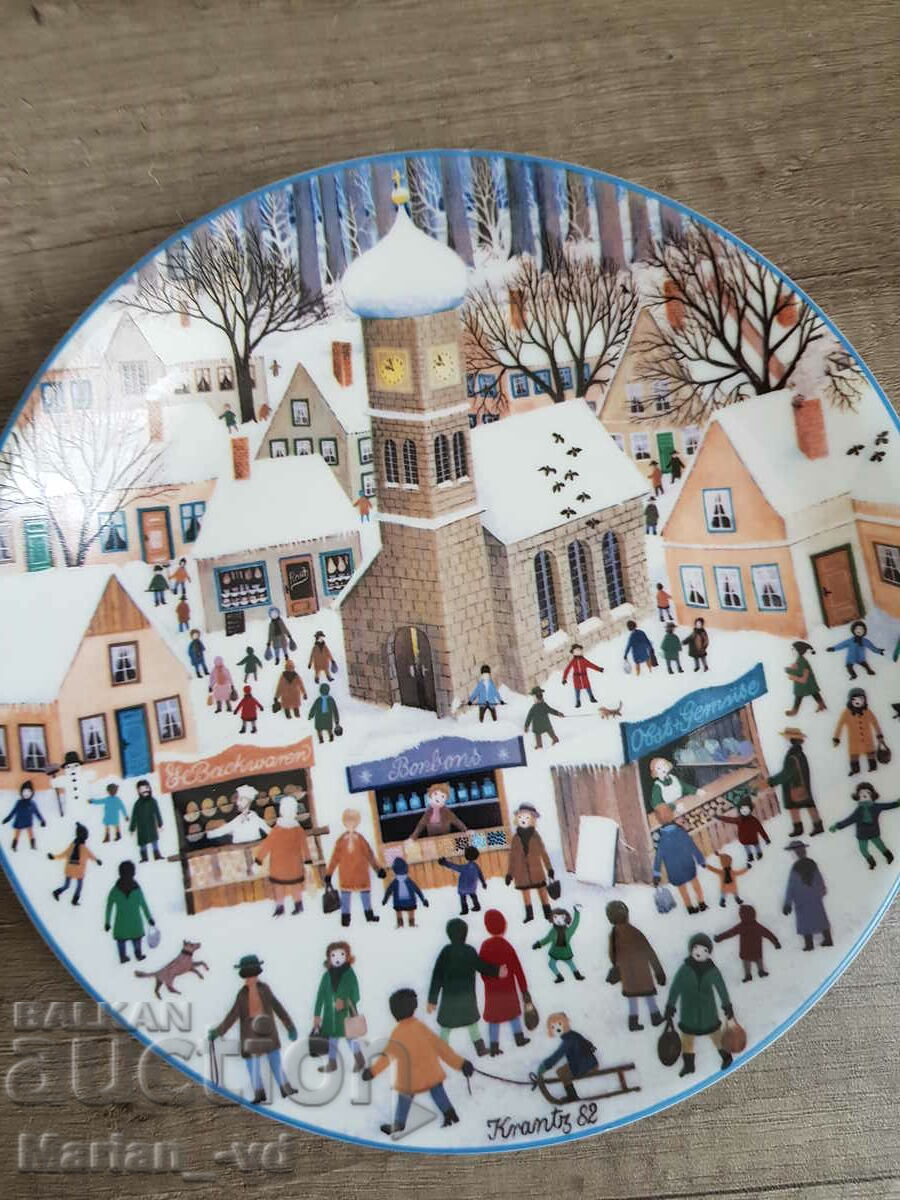 Porcelain Christmas wall plate by Hans Joachim Krantz