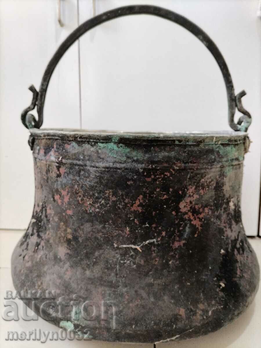 Παλιά χαρανιά, χάλκινο σκεύος, μεγάλο καζάνι, χάλκινο, κουπόνι