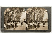 Bulgaria, Sofia, stereoscope slide, cafe