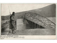 Bulgaria, Bulg. a soldier on post at the destroyed Morova bridge