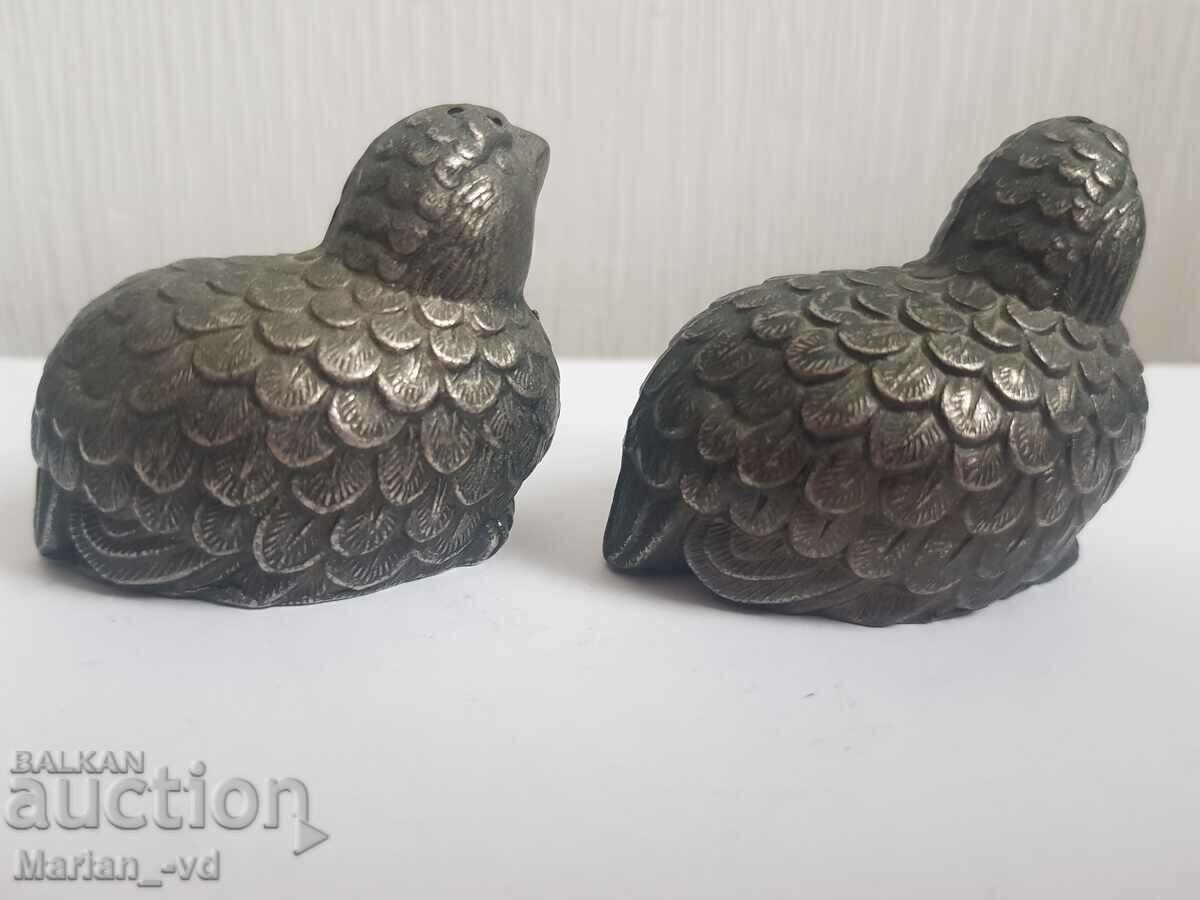 Vintage Metal Salt and Pepper Quails - 7 Vintage Metal Salt and Pepper Quails - 7