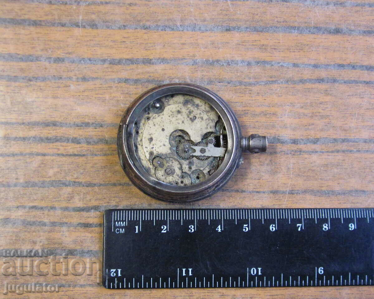 antique silver pocket watch for parts - 7