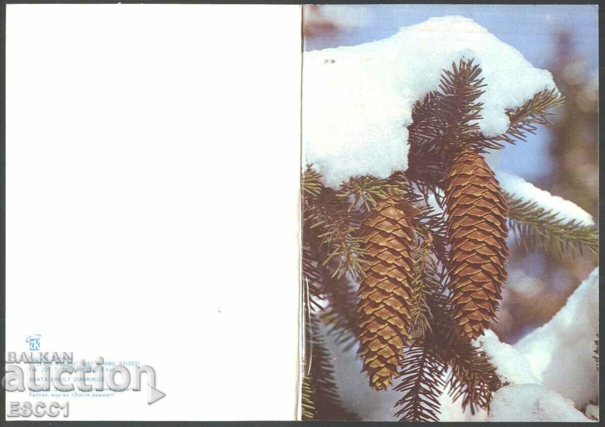 Auction Greeting card New Year 1987 from USSR Estonia Auction Greeting card New Year 1987 from USSR Estonia