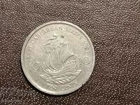 1987 Eastern Caribbean 10 cents