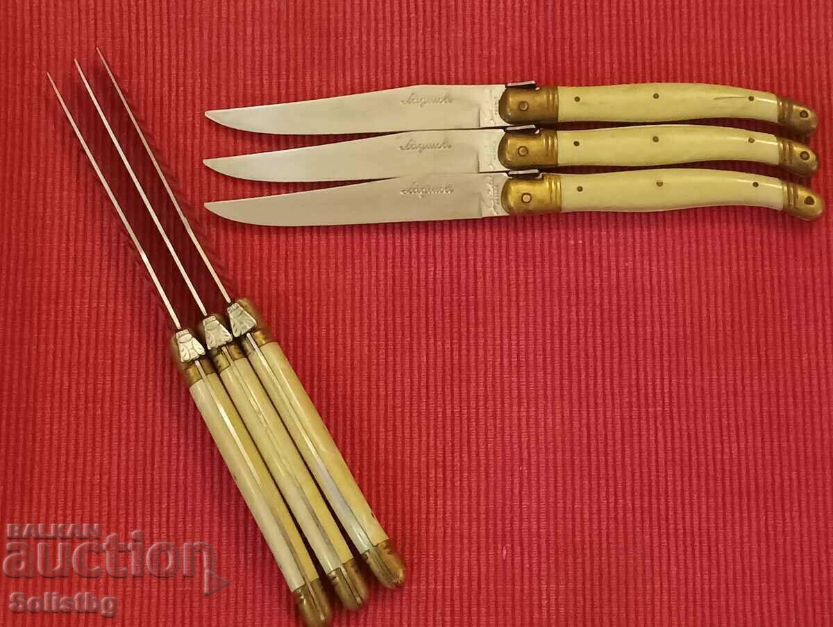 Auction  Set of 6 steak knives, Laguiole steak, France.