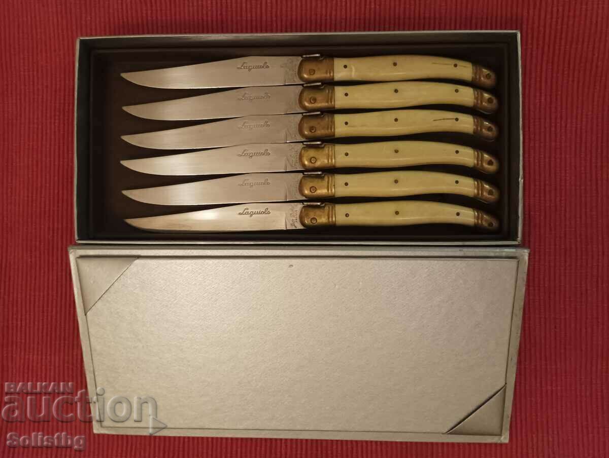 Set of 6 steak knives, Laguiole steak, France. - 5