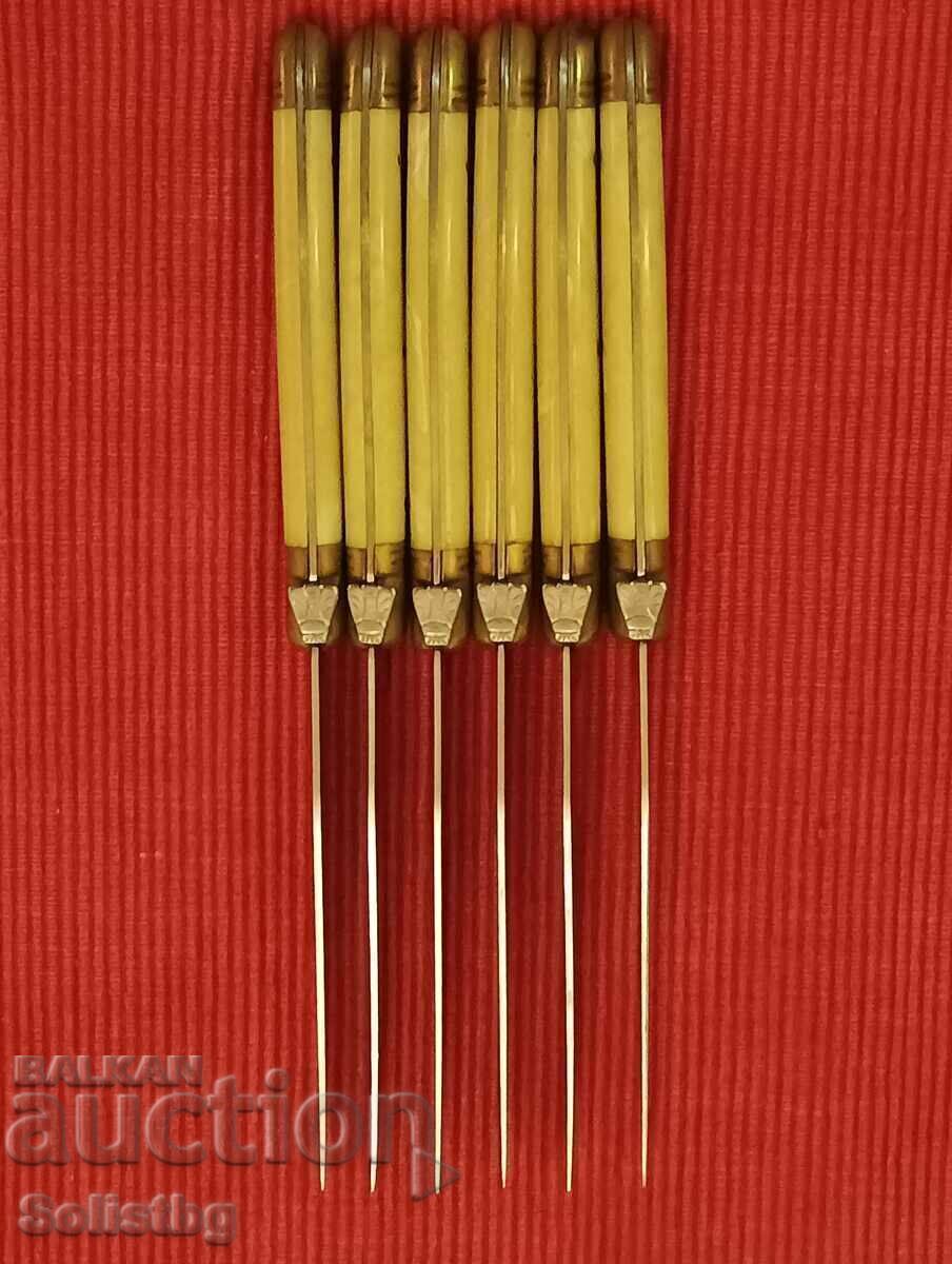 Set of 6 steak knives, Laguiole steak, France. - 6