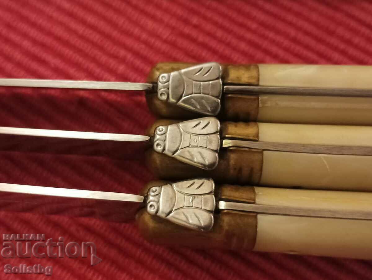 Set of 6 steak knives, Laguiole steak, France. - 7