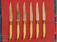 Set of 6 steak knives, Laguiole steak, France.