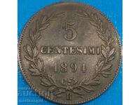 San Marino 1894 5 centesimi