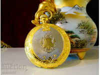 Pocket watch, gilding, ornaments.