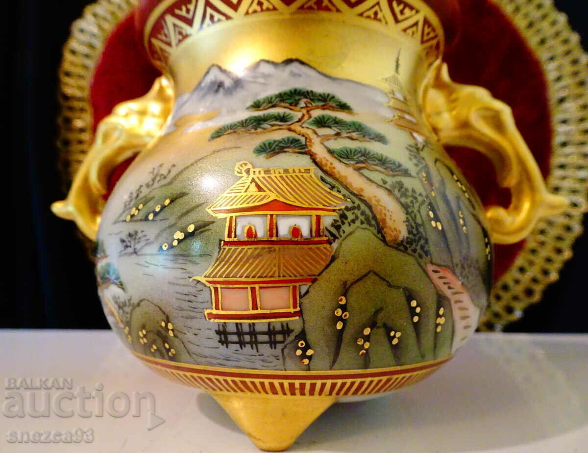 Incense burner, censer, Japanese Kutani porcelain from 1870, gold - 5 Incense burner, censer, Japanese Kutani porcelain from 1870, gold - 5