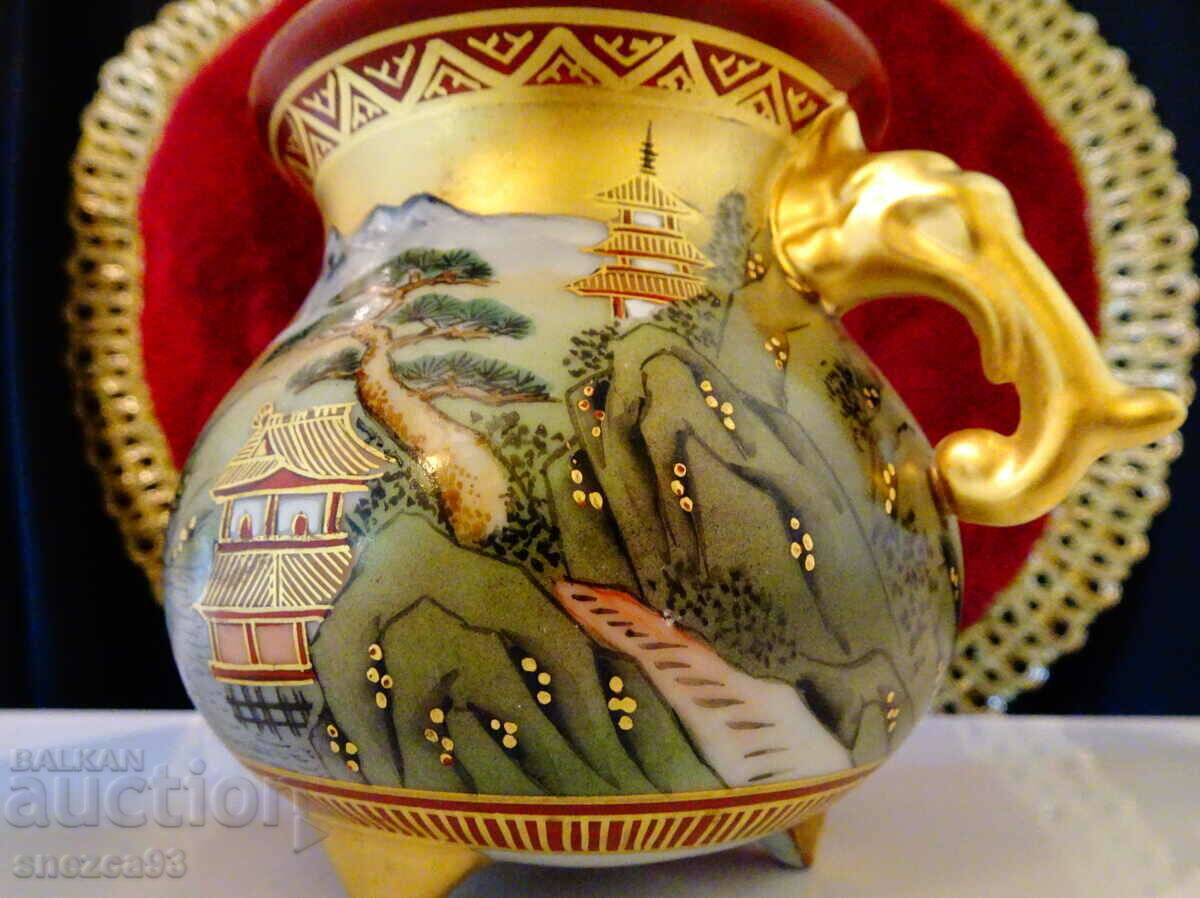 Incense burner, censer, Japanese Kutani porcelain from 1870, gold - 6 Incense burner, censer, Japanese Kutani porcelain from 1870, gold - 6