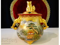 Tămâie, candelă, porțelan japonez Kutani 1870, aur