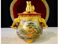 Tămâie, candelă, porțelan japonez Kutani 1870, aur