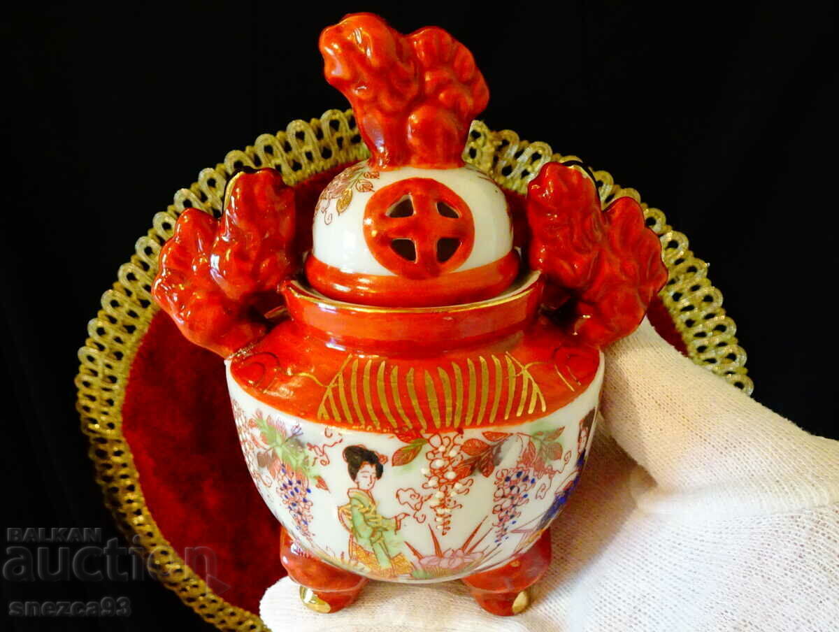 Φωτιστικό Ιαπωνικής πορσελάνης Satsuma. - 7 Φωτιστικό Ιαπωνικής πορσελάνης Satsuma. - 7