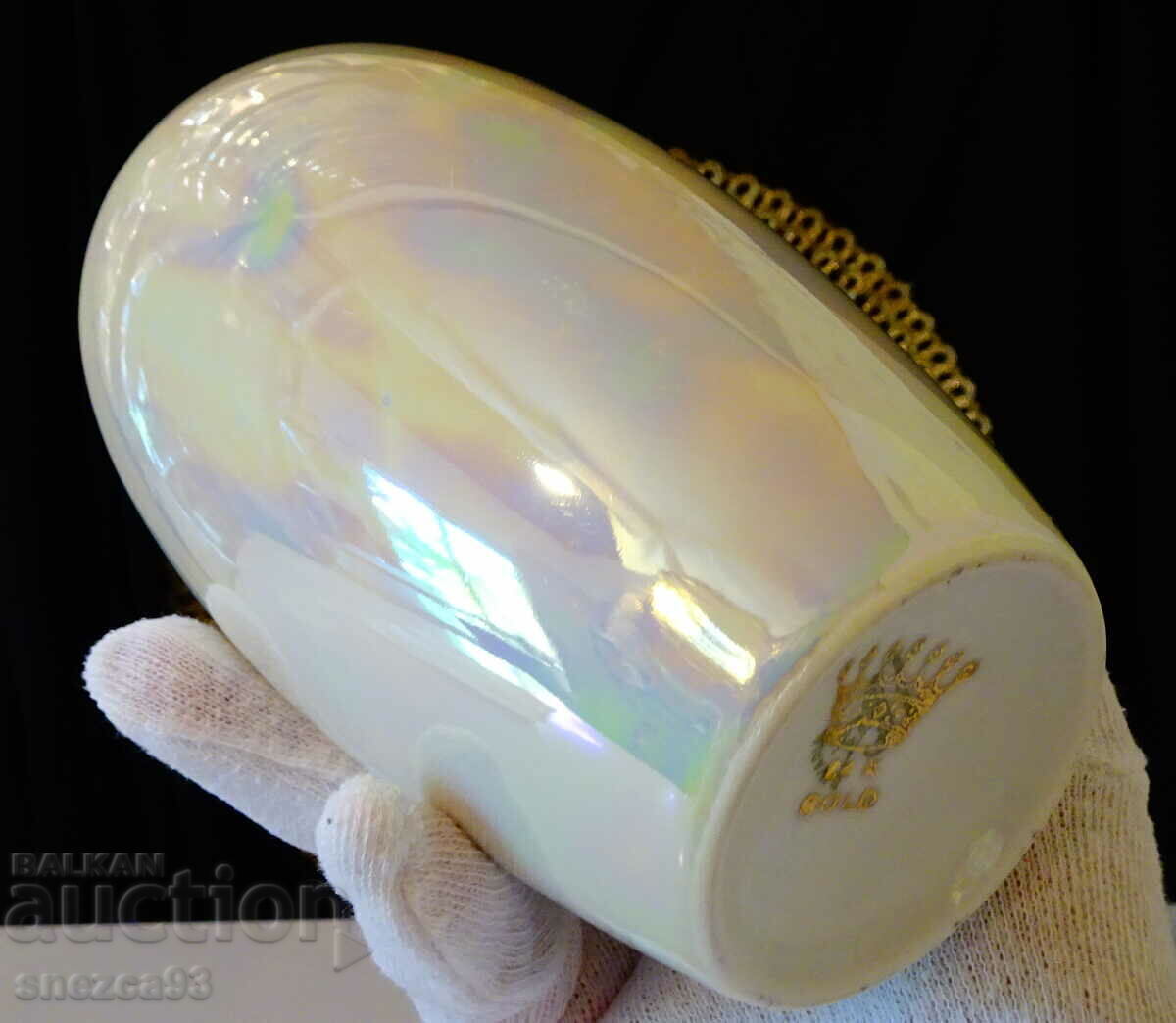 Vase Bavarian porcelain 24k Gold, ingot pure gold - 5