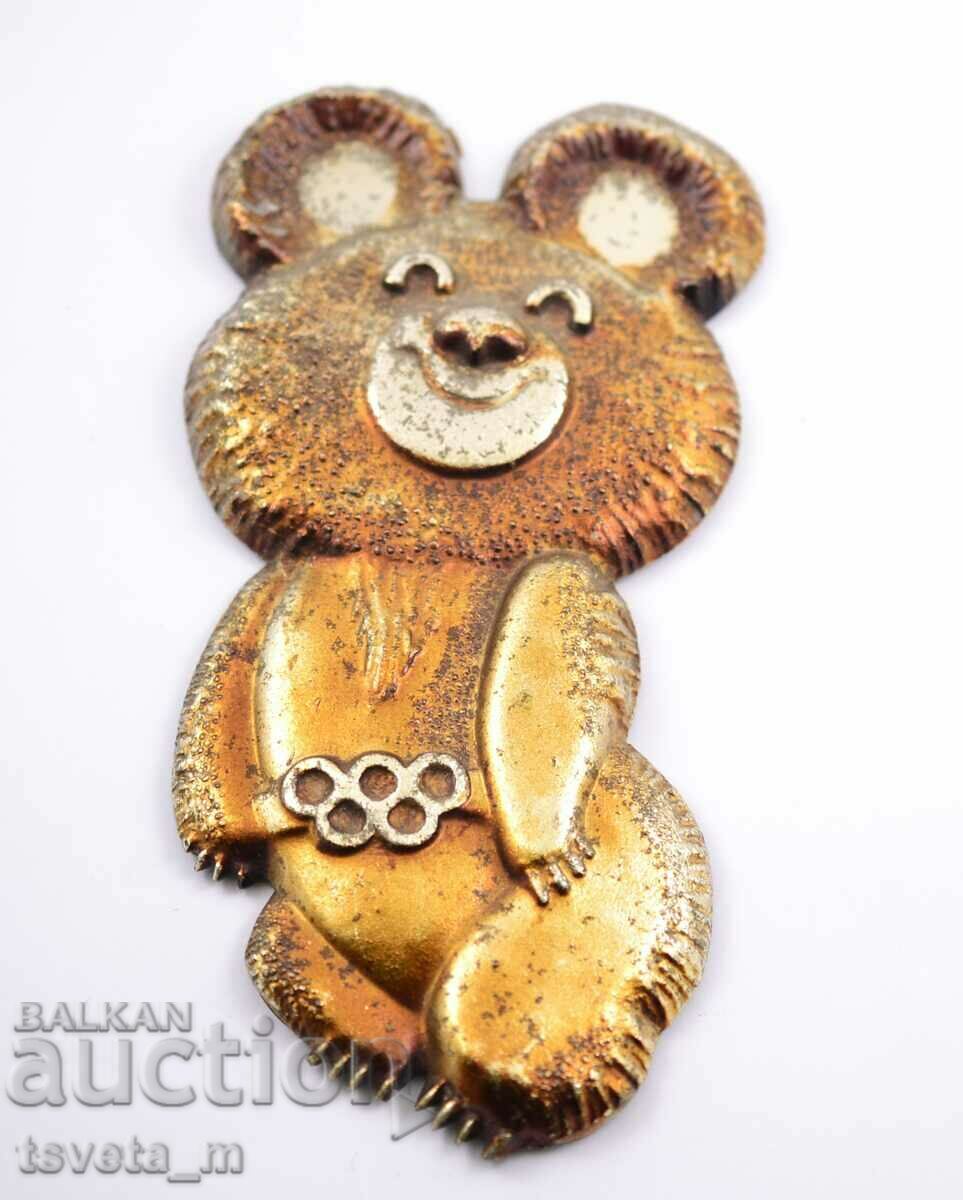 Placă de perete Misha Bear Olimpiada Moscova 1980 URSS