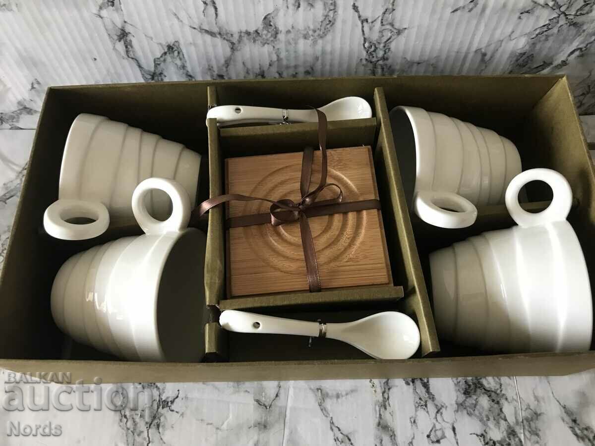 Porcelain tea set in a box