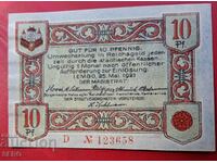 Banknote-Germany-S.Rhine-Westphalia-Lemgo-10 Pfennig 1921