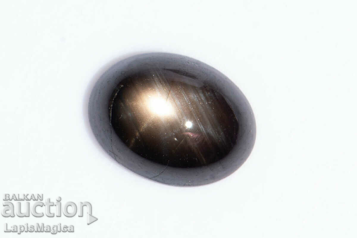 Black Star Sapphire 1,42ct 12-ray star οβάλ cabochon